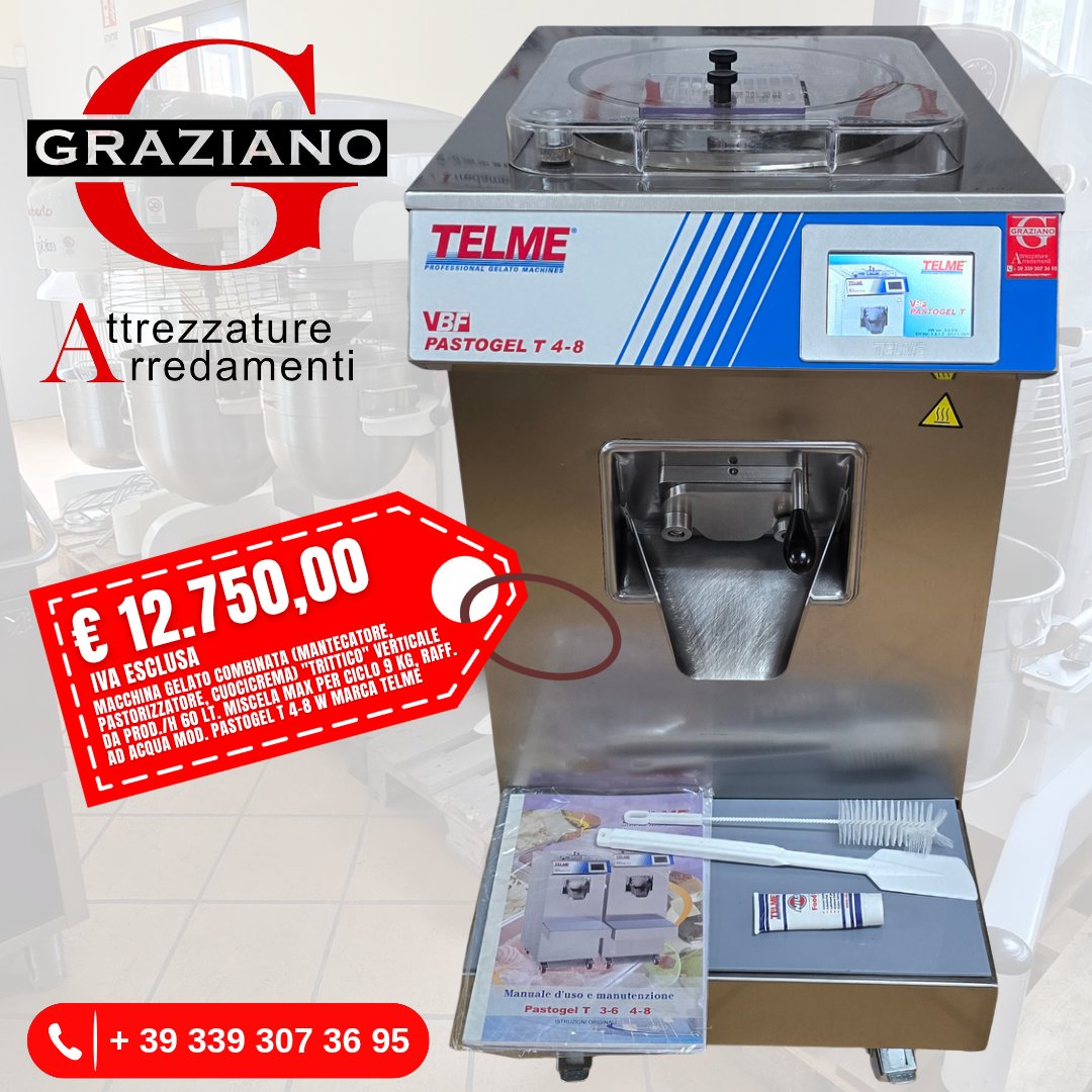 MANTECATORE COMBINATO Pastogel 4-8 TELME usato TELME usato in vendita a Palermo