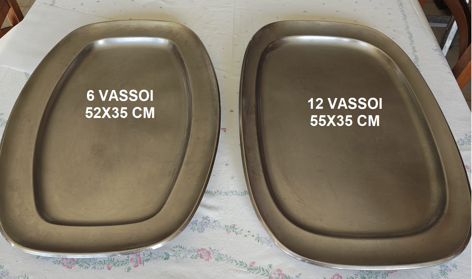 23 VASSOI ACCIAIO DA FORNO PER RISTORANTI (no spedizioni) usato in vendita a Roma