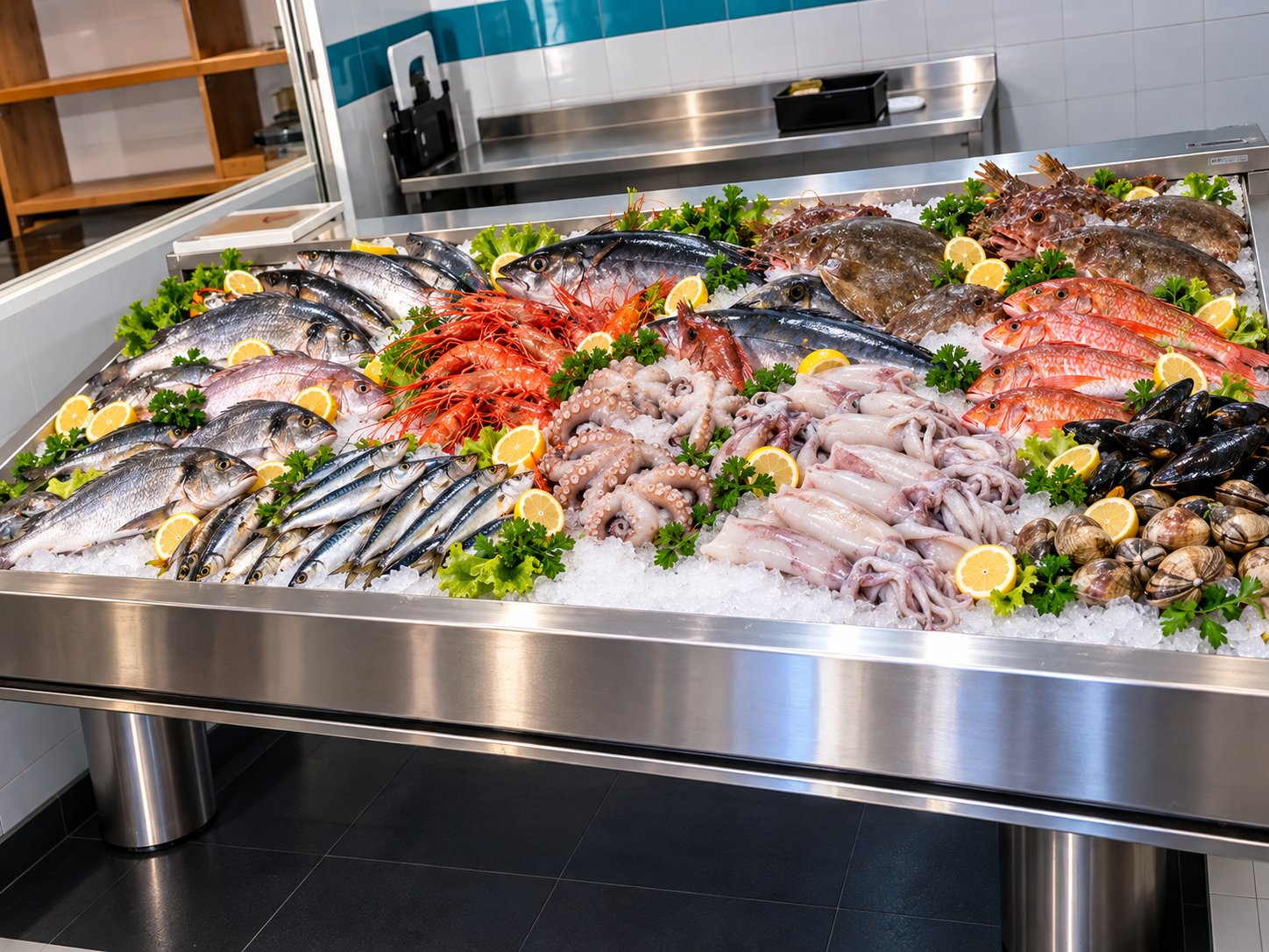 VENDESI BANCO ESPOSITORE PROFESSIONALE PER PESCHERIA
